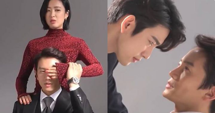 จีซอง(Ji Sung) และจินยอง(Jinyoung) วง GOT7 หยอกล้อกันในการถ่ายทำโปสเตอร์สำหรับ “The Devil Judge”