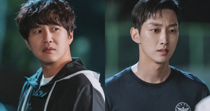 จินยอง(Jinyoung) และชาแทฮยอน(Cha Tae Hyun) จ้องกันอย่างดุเดือดกับการเผชิญหน้ากันใน “Police University”